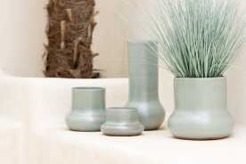 Vase Organique Ceramique Bleu Gris